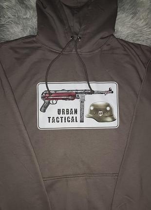 «худі urban tactical з принтом mp40 та каски».