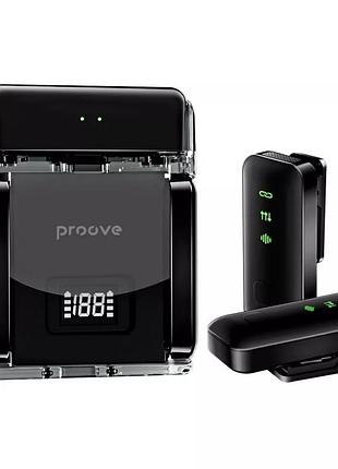 Бездротовий цифровий петличний мікрофон proove plwm00012101 live з підключенням type-c, до 5 годин роботи, чорний