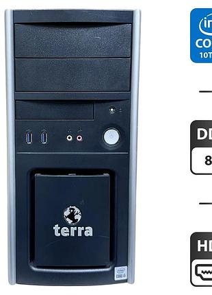 Комп'ютер terra tower / intel core i5-10400 (6 (12) ядер по 2.9 - 4.3 ghz) / 8 gb ddr4 / no hdd / intel uhd graphics 630
