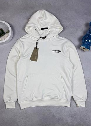Худи essentials fear of god белый l