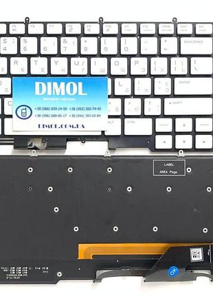 Оригинальная клавиатура для dell alienware m17 r3, alienware m17 r4 seris, white, ukr, rgb подсветка