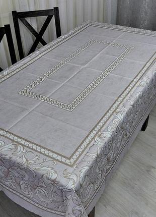 Скатерть турецкая 150х220 см на кухонный стол новая прямоугольная полиэстер 100% практичная с вензелями качественная ухоженная