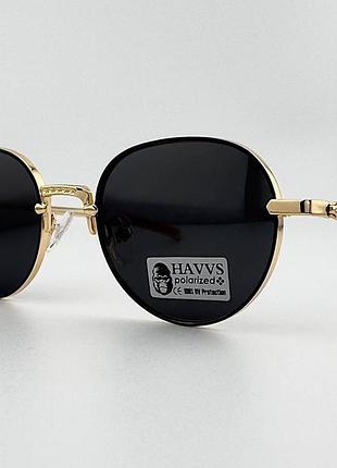 Солнцезащитные очки havvs hv68105 f polarized черные круглой формы с поляризацией унисекс