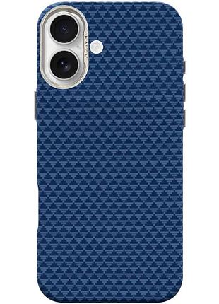 Чехол tpu+pc kvzv triangular pattern with magnetic fit для apple iphone 17 (6.3") blue