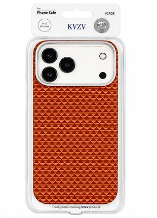Чехол tpu+pc kvzv triangular pattern with magnetic fit для apple iphone 17 pro / 18 pro (6.3") orange 2