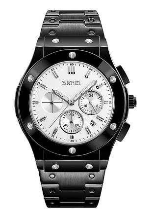 Мужские часы skmei 9157ssi silver-steel со стальным браслетом и серебристым циферблатом