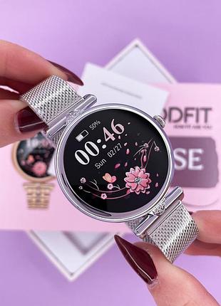 Умные часы modfit eclipse silver mesh + ремешок в подарок 2