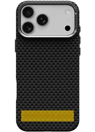 Чехол tpu+pc kvzv triangular pattern with magnetic fit для apple iphone 15 pro (6.3") black