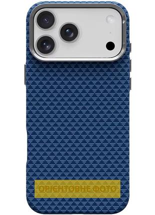 Чехол tpu+pc kvzv triangular pattern with magnetic fit для apple iphone 15 pro max (6.9") blue