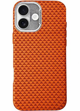 Чехол tpu+pc kvzv triangular pattern with magnetic fit для apple iphone 17 (6.3") orange
