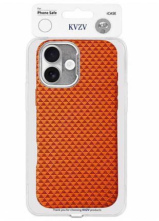 Чехол tpu+pc kvzv triangular pattern with magnetic fit для apple iphone 17 (6.3") orange 2