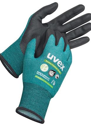 Захисні рукавиці uvex bamboo twinflex d xg із захистом від порізів d (60090) розмір 10