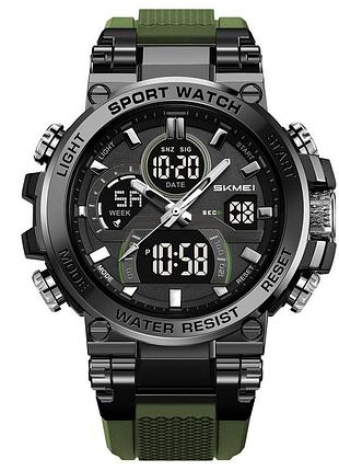 Мужские спортивные часы skmei 2500ag army green с подсветкой и водозащитой 5 atm