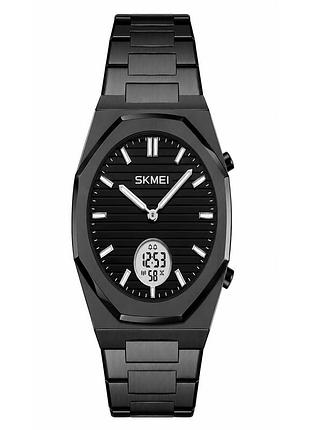 Наручний годинник skmei 2703bkwt black-white з цифровим дисплеєм та підсвічуванням