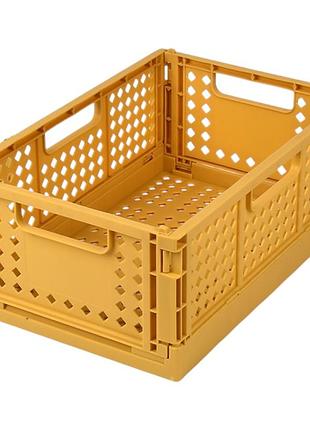 Ящик-трансформер stenson r94305 складной пластиковый для хранения, 30×19,5 см, желтый