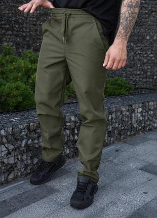Штани утеплені softshell comfort олива 4