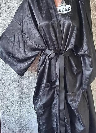 #акция 1+1=3 # silk#винтажный халат кимоно 100% шелк #большой размер #