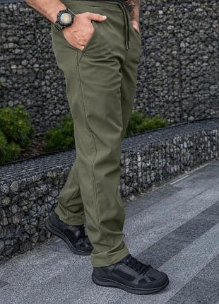 Штани утеплені softshell comfort олива 7