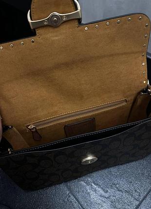 Coach morgan shoulder bag brown/black with rivets 3