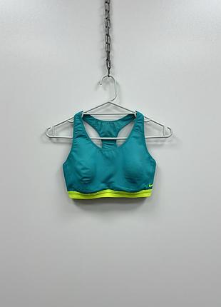 Спортивне бра топ nike pro fierce dri-fit top bra turquoise