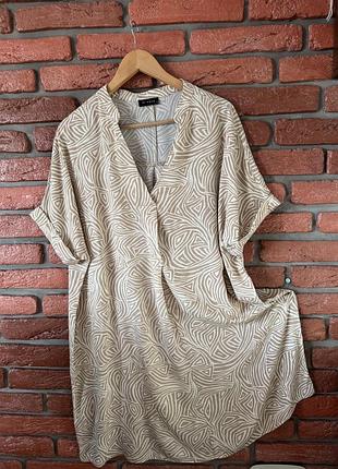 Легкое вискозное платье-рубашка туника et vous (matalan) в геометрию (размер xl-xxl / 50-52)