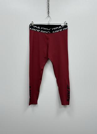 Спортивні лосини тайтси nike pro dri-fit mid-rise tight fit compression training pants tights leggings pomegranate