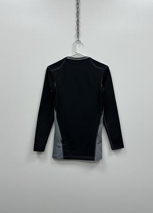 Компресійний лонгслів кофта nike pro combat hyperwarm lite compression long sleeve black/grey 4