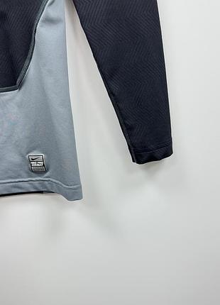 Компресійний лонгслів кофта nike pro combat hyperwarm lite compression long sleeve black/grey 5