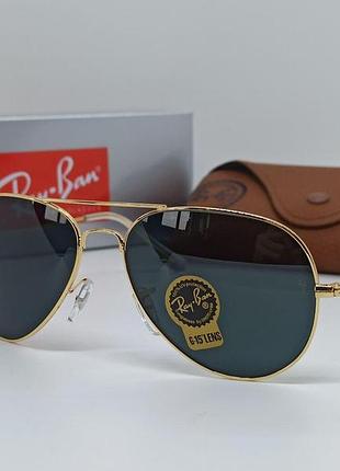 Солнцезащитные очки rb aviator 3026 gold линза стекло комплект
