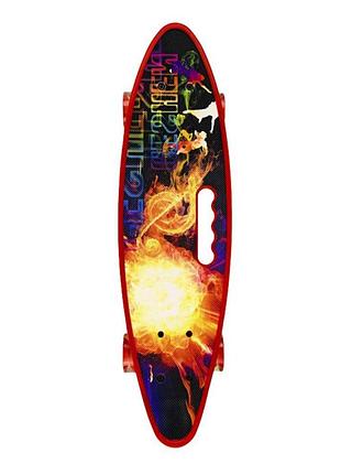 Пеніборд "fireball" 24" bambi sc20523 з ручкою, pu-колеса зі світлом