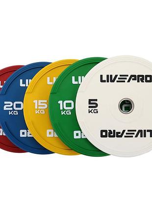 Диски бамперні олімпійські liveup lp8332 51 мм 5-10-15-20-25 кг