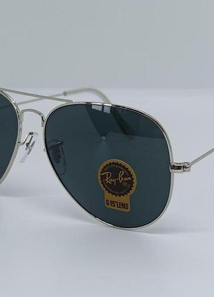 Сонцезахисні окуляри rb aviator 3026 black silver лінза скло