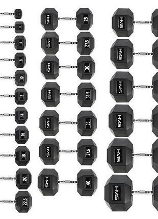 Гантель шестигранна hms hex pro, 27,5 кг 3