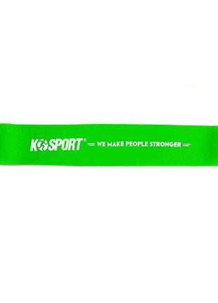 Лента эспандер для упражнений k-sport power band min зеленая