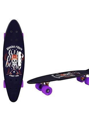 Пеніборд 24" bambi sc20514 pu колеса, з ручкою фіолетовий