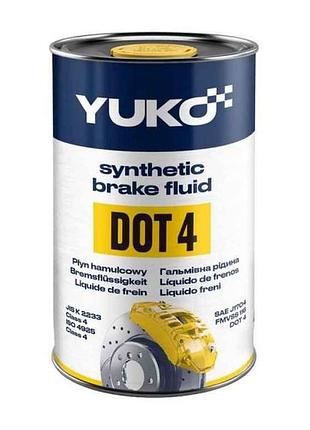Тормозная жидкость dot-4 900мл 0.910кг канистра жерсть тм vuko