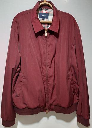 Бордовая куртка бомбер харингтон gant 3xl большой размер