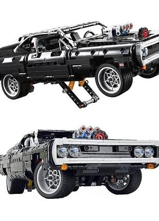 Конструктор машинка technic dodge charger домініка торетто 1077 деталей маштаб 1:10 додж чарджер чорний