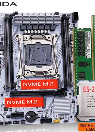 Комплект материнская плата qiyida x99 h5 lga 2011-3 + процессор 2640v4 (10 ядер / 20 потоков) + озу 16 гб