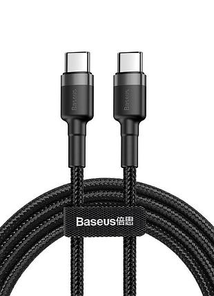 Дата кабель baseus cafule type-c to type-c pd2.0 60w (2m) (catklf-h) черный / серый