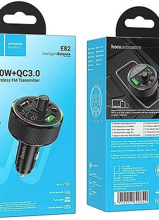 Модулятор bluetooth e82 hoco pd30w+qc3.0 black