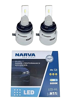 Лампа led_h11 h8/h9/h16 радиатор+кулер 19w/12-24v narva range performance advanced 181848100