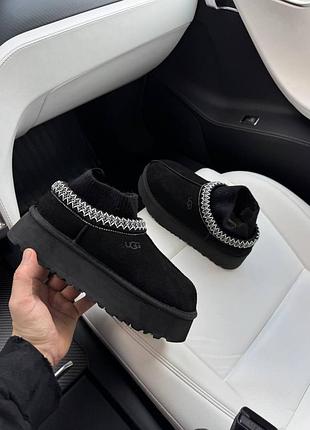 Женские черные угги ugg tasman tazz platform sock black х угг тасмен 36