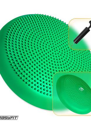 Балансировочная подушка массажная easyfit balance cushion-a зеленая + насос