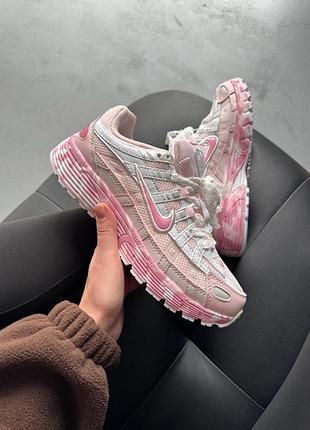 😍 женские кроссовки nike p-6000 white/pink custom
