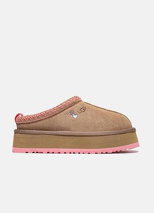 Женские бежевые угги ugg tasman platform chesnut love beige х угг тасмен 36