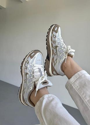 😍 женские кроссовки nike p-6000 beige/white