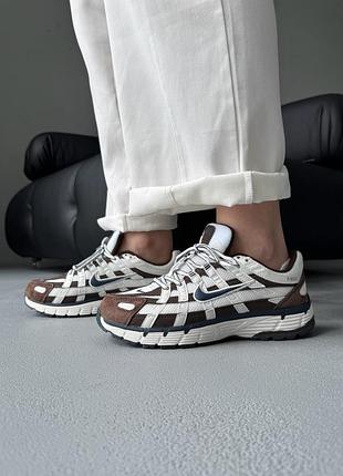 😍 жіночі кросівки nike p-6000 white/brown