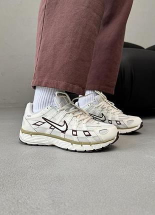 😍 женские кроссовки nike p-6000 beige/bordo
