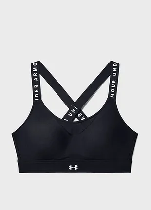 Черный спортивный бюстгальтер under armour infinity high